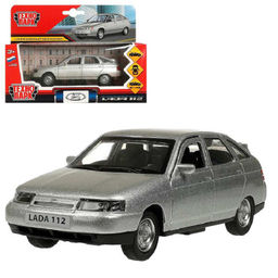 Технопарк. Модель "Лада 112" 12 см, металл, двери, багаж, серебряный, кор. арт.2112-12-SR