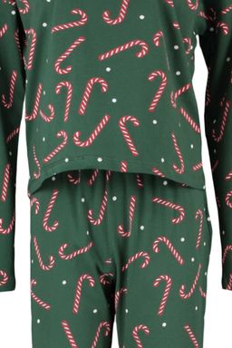 Yesil %100 Pamuklu Y?lbas? Temal? Orme Pijama Tak?m? THMAW21PT0771