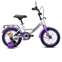 Велосипед 14" Rocket Gem, цвет белый/фиолетовый