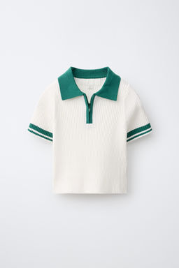 POLO RIB CREMALLERA CONTRASTE / Verde medio