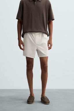COTTON-HEMP STRIPED BERMUDA SHORTS - Zara фото 20