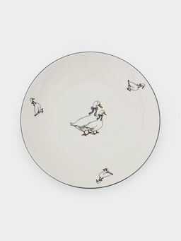 Тарелка «Гуси», d=21 см, фарфор, белая