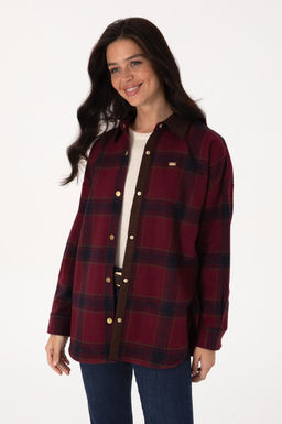 Kad_n Bordo Uzun Kollu G_mlek