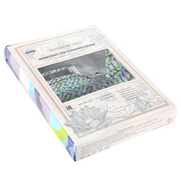 Постельное белье, комплект 1,5 спальный "Идилия, бирюза", 4 предмета: пододеяльник 145х215см, простыня 150х215см, 2 наволочки 70х70см с клапаном-запахом, бязь "Комфорт" 121г/м2, хлопок 100%, упаковка "классическая" ПВХ 32х41х2,5см, "Домашняя мода" (Р