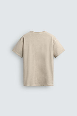 CAMISETA ESTAMPADO TEXTO EFECTO VINTAGE / Beige