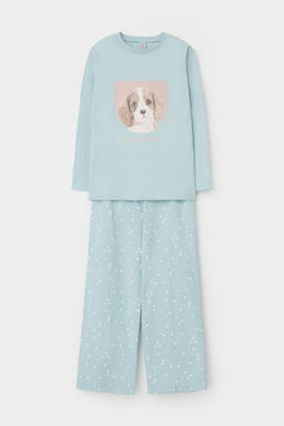 К 1623/голубой,цветочные снежинки пижама дет - Crockid фото 2
