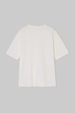 Ekru Oversize/Genis Kesim Slogan Nak?sl? %100 Pamuk T-Shirt TMNSS26TS00055 - Trendyolmilla фото 3