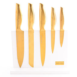 40608 Набор кухонных ножей нерж/ст + подставка дерево 6пр MB (х6) - Mayer&boch фото 2