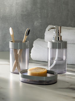 Стакан для зубных щёток 300мл серый полипропилен