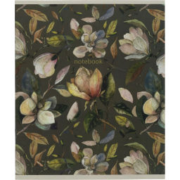 Бизнес-тетрадь Принты А5 48л, клетка, обл. мел. картон, скрепка,Цветы