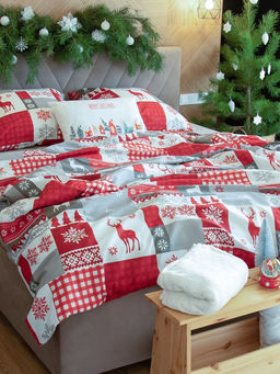 Постельное бельё 1.5-спальное «Этель» New Year's patchwork, бязь