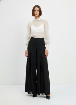 Блузка из органзы со съемным воротником OD-930-1 синий