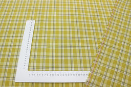 Вареный (стираный) хлопок Клетка цв.горчичный/серый, ш.2.5м, хлопок-100%, 125гр/м.кв - Купава фото 4