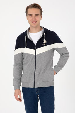 Худи Comfort Fit серый меланж из хлопка