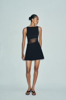 LACE TRIM SHORT DRESS - Zara фото 9