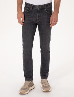 Antrasit Slim Fit Pamuk Kar___ml_ Jean Pantolon