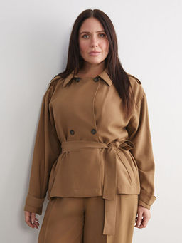 G?mlek Yaka Oversize Kad?n Ceket