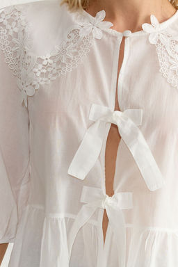 Onden Baglama ve Yakada Dantel Detayl? Dokuma - Trendyolmilla фото 3