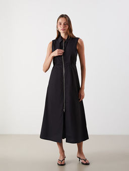 G?mlek Yaka Poplin Elbise