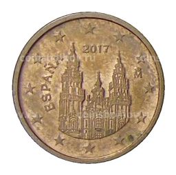 1 евроцент 2017 года Испания