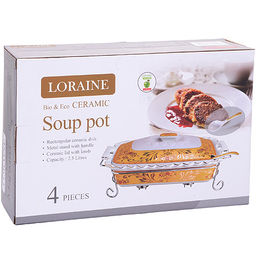 30649 Мармит керамика 2,5л 4пр.с ложкой и свечкой LR (х4) - Mayer&boch фото 3