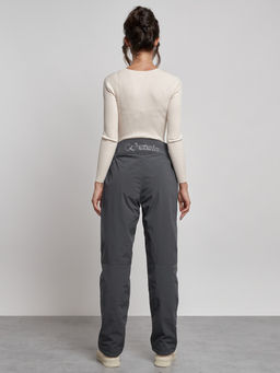 Брюки утепленные спортивные с высокой посадкой женские зимние серого цвета 7141Sr - Colannia фото 9