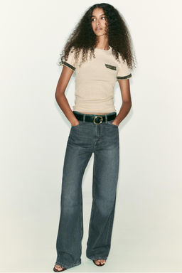 METALLIC THREAD CHUNKY KNIT T-SHIRT