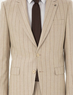 Бежевый зауженный костюм - Cacharel фото 7