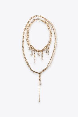 PACK OF 2 CHAIN AND PEARL NECKLACES - Zara фото 2