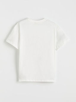 Bisiklet Yaka Angel Bask?l? K?z ?ocuk Ti??rt