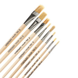 Набор кистей для рисования, щетина, 8 штук: № 3, 6 (круглые), №: 4, 6, 10, 14, 18, 24 (плоские), Calligrata, круглые, плоские, в пакете