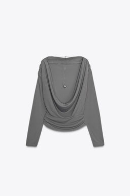 JEWEL DRAPED BACK TOP - Zara фото 6
