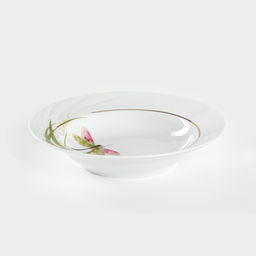 Тарелка глубокая Добрушский завод «Стрекоза», 250 мл, d=20 см, фарфор, белая