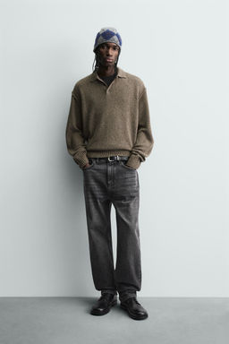 RELAXED FIT KNIT POLO SHIRT