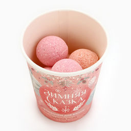 Бомбочки для ванны «Зимняя сказка», аромат чайная роза, 6×20 г, Чистое счастье