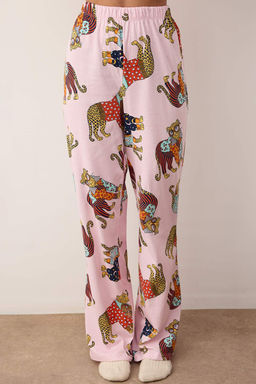Pembe %100 Pamuk Kaplan Bask?l? Orme Pijama Tak?m? THMAW26PT00202 - Trendyolmilla фото 3