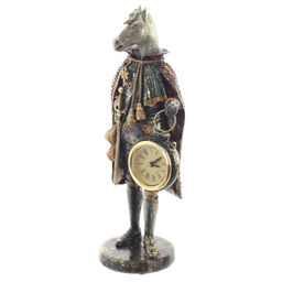 Фигурка декоративная "Лошадь" с часами D4см, (LR44x1), L12 W7,5 H24,5 см