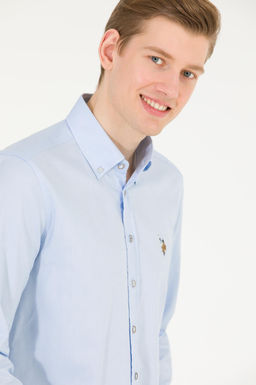 Рубашка мужская голубая Uzunkol Basic - U.s. polo assn фото 16