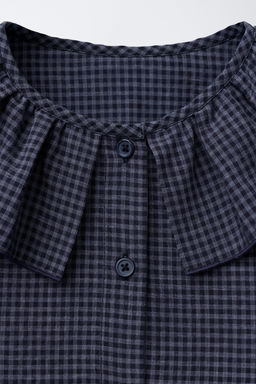 GINGHAM SHIRT WITH RUFFLE TRIMS - Zara фото 3
