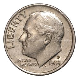 10 центов (1 дайм) 1988 года Р США