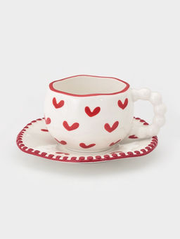 Чайная пара "Сердца" блюдце 16х1,5 см, чашка  13х10х7 см