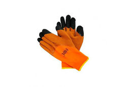 Перчатки утепл. вспенен. облитая ладонь Оранжево-черные, 10 пар в уп, арт. 0032 (ЦЕНА ЗА ПАРУ!!!)