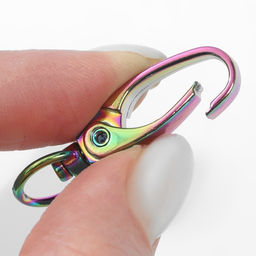 Цена за 2 шт. Карабин металлический, 38 12 мм / 10 1 мм, 5 шт, цвет бензин - Арт узор фото 3