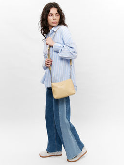 LACCOMA сумка Амелия-желто-бежевый эко кожа хлопок  фото 4