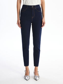 Y?ksek Bel Slim Mom Kad?n Jean Pantolon