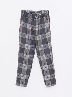 Beli Lastikli Ekose K?z ?ocuk Pantolon