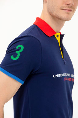 U. S. Polo Assn / Мужская темно-синяя футболка с воротником-поло - U.s. polo assn фото 7