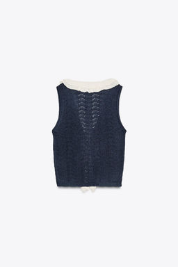 CONTRAST RUFFLE TOP - Zara фото 4