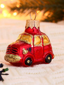 Елочное украшение Автомобиль ЗАЗ 6 см б.уп. КРАСНЫЙ - Коломеев фото 4