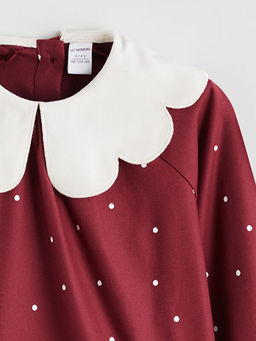 Bebe Yaka ?i?ekli K?z ?ocuk Elbise